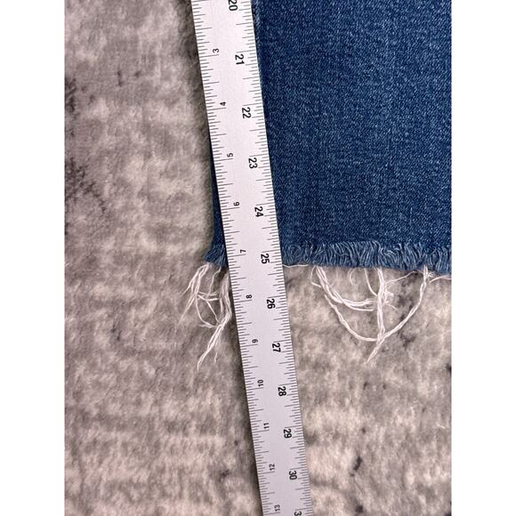 Re/Done Jeans 29 Womens 70s Ultra High Rise Stove Pipe Raw Hem Distressed - Picture 5 of 9